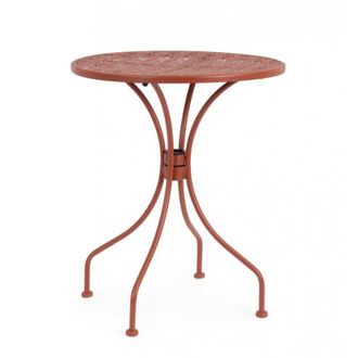 Konte Design Mesa de acero rojo oscuro &oslash;60 cm