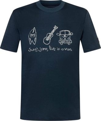super.natural Van Life Bio Jersey Tee Merinoshirt f&uuml;r Herren | blau