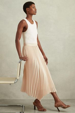 Reiss Womens Cream Knitted Midi Dress, Size: XS