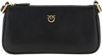 Pinko Shoulder Bags, female, Black, Size: ONE SIZE Half Moon Horizontal Mini