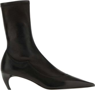 Khaite Schoenen, Dames, Zwart, 36 EU, Leer, Valerie Mid-Calf Boot