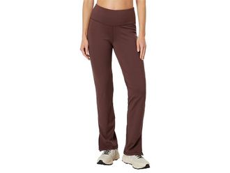 Jockey High-Waist Rib Flare with Wicking Womens Casual Pants French Roast : SM, Polyester/Spandex