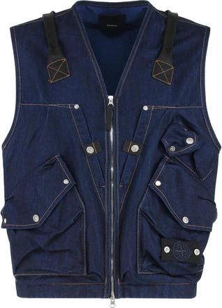 Stone Island Vests - Heren - Bodywarmers - Blauw - L - Jassen