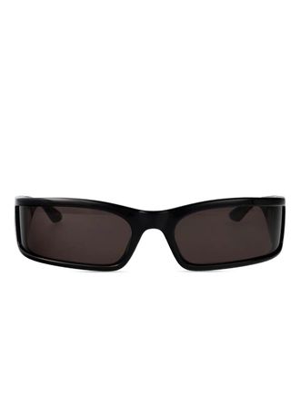 Balenciaga rectangle-frame logo sunglasses - men - Acetate - 73 - Black