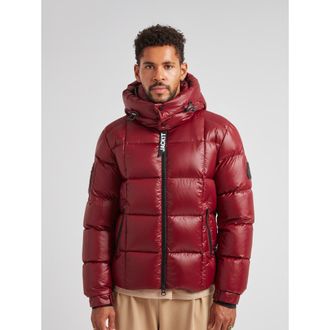 JACK1T EZ Boxed Hooded Racer Puffer Jacket in Dark Cranberry/black at Nordstrom, Size Medium