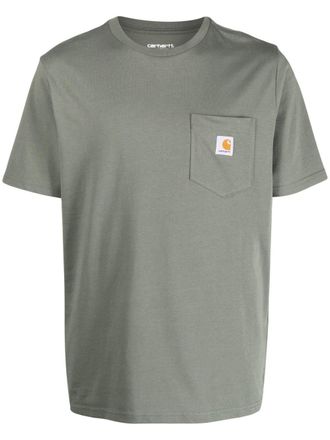 Carhartt Work in Progress logo-patch cotton T-shirt - men - Cotton - M - Green