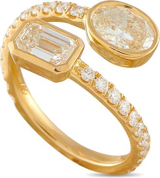 Luxury Bazaar 18K Yellow Gold 2.28ct Diamond Bypass Ring ALR-20093-Y