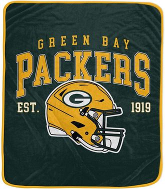 Pegasus Sports Green Bay Packers Nfl Team Vintage Helmet Fleece Throw