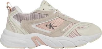Calvin Klein Retro Tennis Su-Mesh Sneakers - Dames - Sneakers - Beige - 37 EU - Schoenen