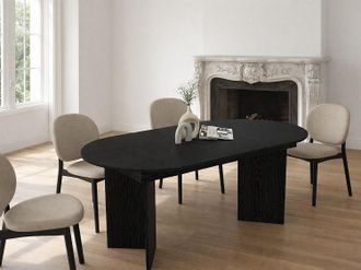 Vente-Unique Tavolo da pranzo allungabile da 6 a 10 persone Nero - TOPANIA