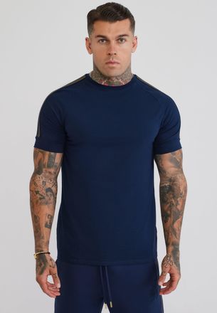 Siksilk Mens Navy Taped Tech T-Shirt XXL