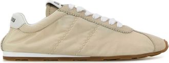 Miu Miu Beige Plume Suede Sneakers