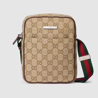 Gucci Tag Small Crossbody Bag, Beige, GG Canvas