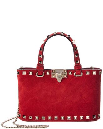 Valentino Rockstud Mini Suede Tote