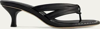 Bernardo Miami Kitten-Heel Leather Mule Sandals