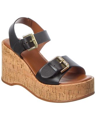 Dune London Kamia Leather Wedge Sandal