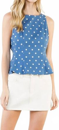 THML Clothing Polka Dot Top In Blue