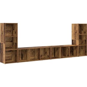 vidaXL Vidaxl - Gabinete De Tv 4 Pcs Madera Vieja 37 X 35 X 107.5 Cm