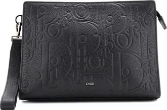 Dior A5 Triangle Wristlet Pouch Gravity Leather clutch bag - Zwart