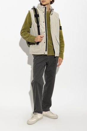 Stone Island Insulated Vest With A Stand-up Collar, Mens, Grey