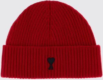 Ami Beanie in pura lana vergine con risvolto e logo a contrasto