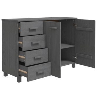 Berkfield Home Sideboard HAMAR Dark Grey 113x40x80 cm Solid Wood Pine | Size: 113 x 40 x 80 cm