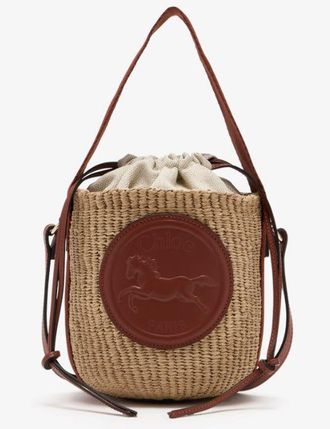 Chloé Small Horse Medal Bag Made Of Natural Fibers
