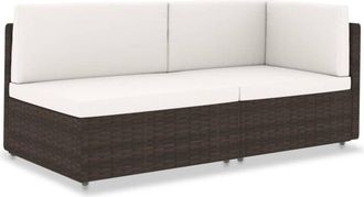 vidaXL Vidaxl - Sof&aacute; Seccional De 2 Plazas De Rat&aacute;n Sint&eacute;tico Marr&oacute;n