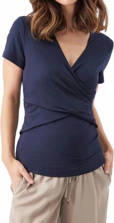 Ripe Luxe Knit Embrace Nursing Tee In Navy