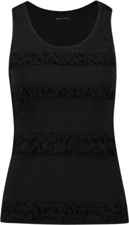 Simone Rocha Ruffle Tank Top in katoenen jersey - Dames - Tops zonder mouwen - Zwart - S - Katoen - Tops