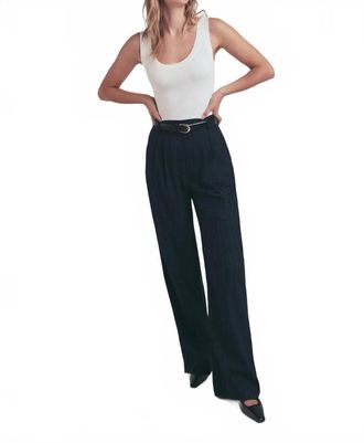 Favorite Daughter Favorite Wide Leg Pants In Navy Pinstripe