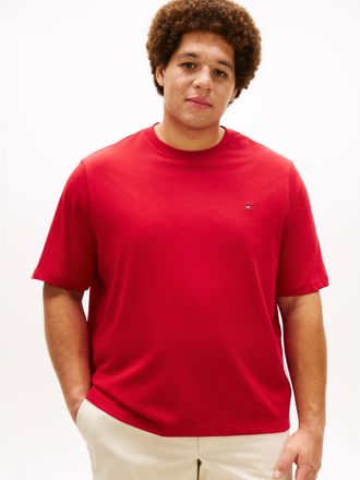 Tommy Hilfiger Big & Tall T-Shirt BT-ESS SEASONAL REGULAR SOLID, Herren, Gr. 4XL, medium rot, Single Jersey, Obermaterial: 100% Baumwolle, TOMMY HILFIGER BIG & TALL, regular fi