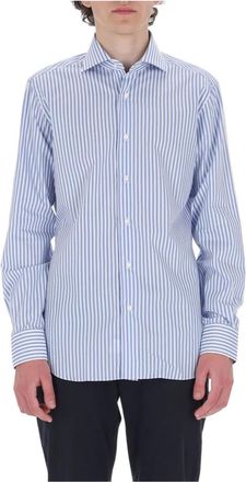 Barba Camicia rigata Journey - Heren - Casual Overhemden - Blauw - L - Katoen - Overhemden