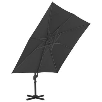 Berkfield Home Outdoor Umbrella with Portable Base Anthracite in Dark Grey