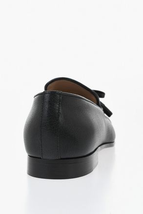 Valentino GARAVANI Leather Loafers With Gold Monogram And Square Toe Valentino