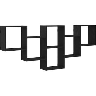 vidaXL Wall Shelf Black Oak 159x18x66 cm Engineered Wood Vidaxl