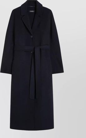 Max Mara long coat belted waist notched lapels