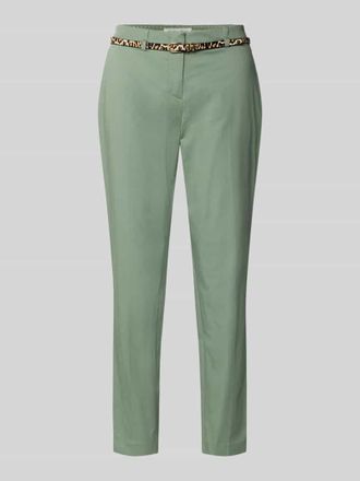 Christian Berg Slim Fit Hose in verk&uuml;rzter Passform mit G&uuml;rtel in Schilf, Gr&ouml;&szlig;e 34