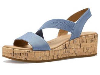 Life Stride Odette Strappy Sandals Womens Wedge Shoes Blue : 8.5 W (C), Synthetic