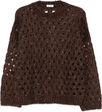 Brunello Cucinelli sequin-embellished sweater - Brown