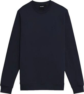 Lyle & Scott Superfine Katoenen Sweater met Ronde Hals - Heren - Sweatshirts - Blauw - M - Katoen - Hoodies & sweatvesten