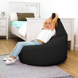 Happers Happers - Puff Butaca Polipiel Indoor Negro Infantil