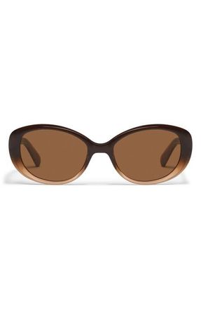 Quay On Brand 55mm Round Sunglasses in Sepia Ombre/Brown at Nordstrom