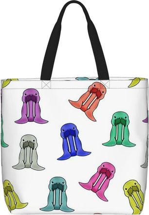 Generic Women Handbag Walrus Women Tote Bag Waterproof Print Ladies Purse, For Christmas, Birthday, Wedding, Swim, Work