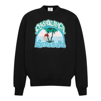 Casablanca Jersey Sweatshirt - Heren - Sweatshirts - Zwart - L - Katoen - Hoodies & sweatvesten