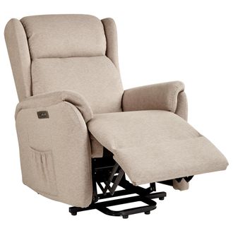 Beliani Beliani - Sill&oacute;n Reclinable El&eacute;ctrico Moderno De Tela Con Funci&oacute;n Elevadora Gris Pardo Elegy