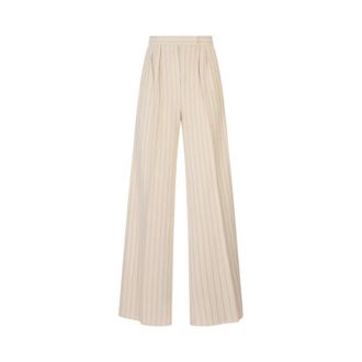 Max Mara Wide Trousers, female, White, Size: XS Osso Trousers