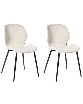 Beliani Conjunto de 2 sillas de conferencia Tela Beige claro