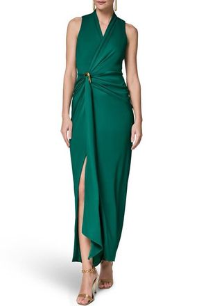 DKNY Belt Detail Sheath Maxi Dress in Lawn at Nordstrom, Size 16