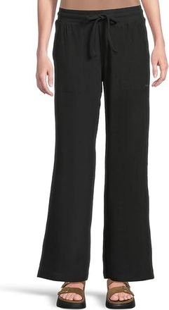 Prana Willow West Wide Leg Pants Womens Casual Pants Black : LG R, Polyester/Spandex/Tencel